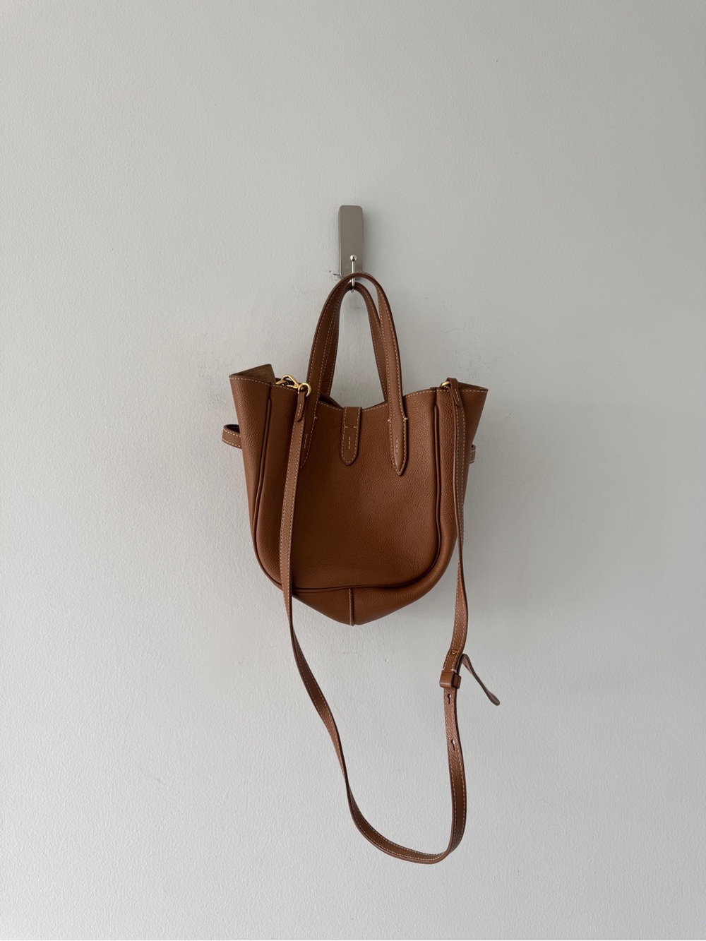 POLO RALPH LAUREN ID Small Leather Top Handle Bag in Brown - Picture 4 of 7